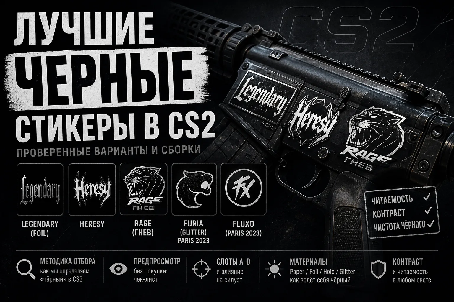 Лучшие черные стикеры в CS2: проверенные варианты и сборки