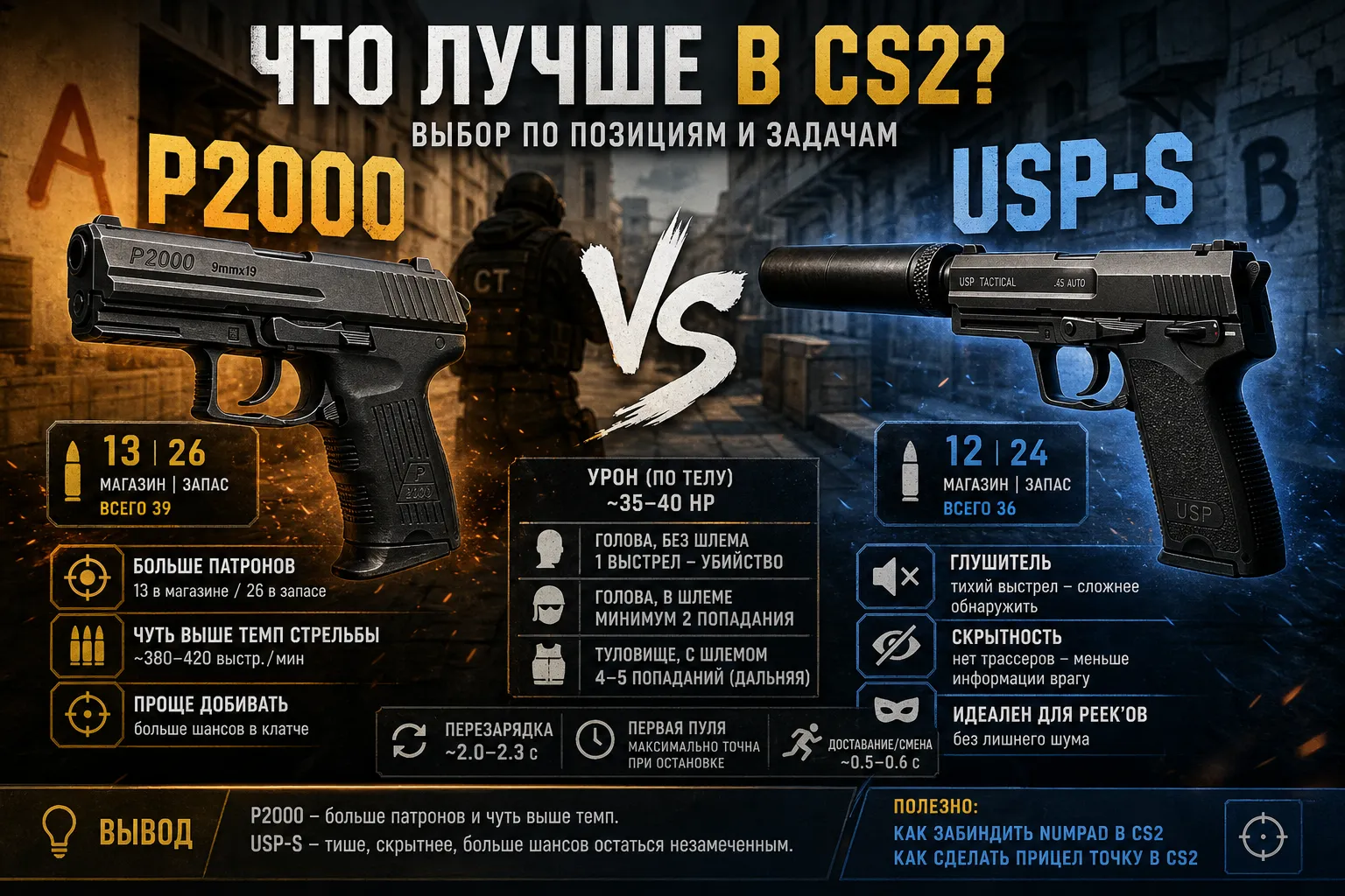Что лучше P2000 или USP-S в CS2: выбор по позициям и задачам