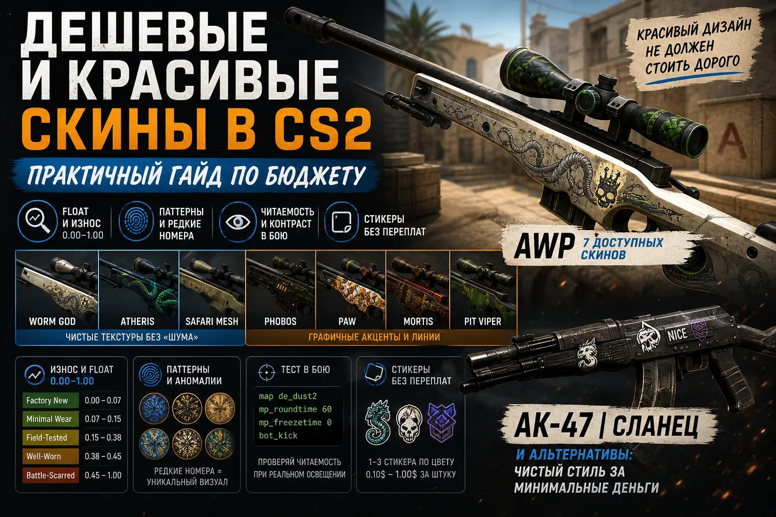 Дешевые и красивые скины в CS2: практичный гайд по бюджету