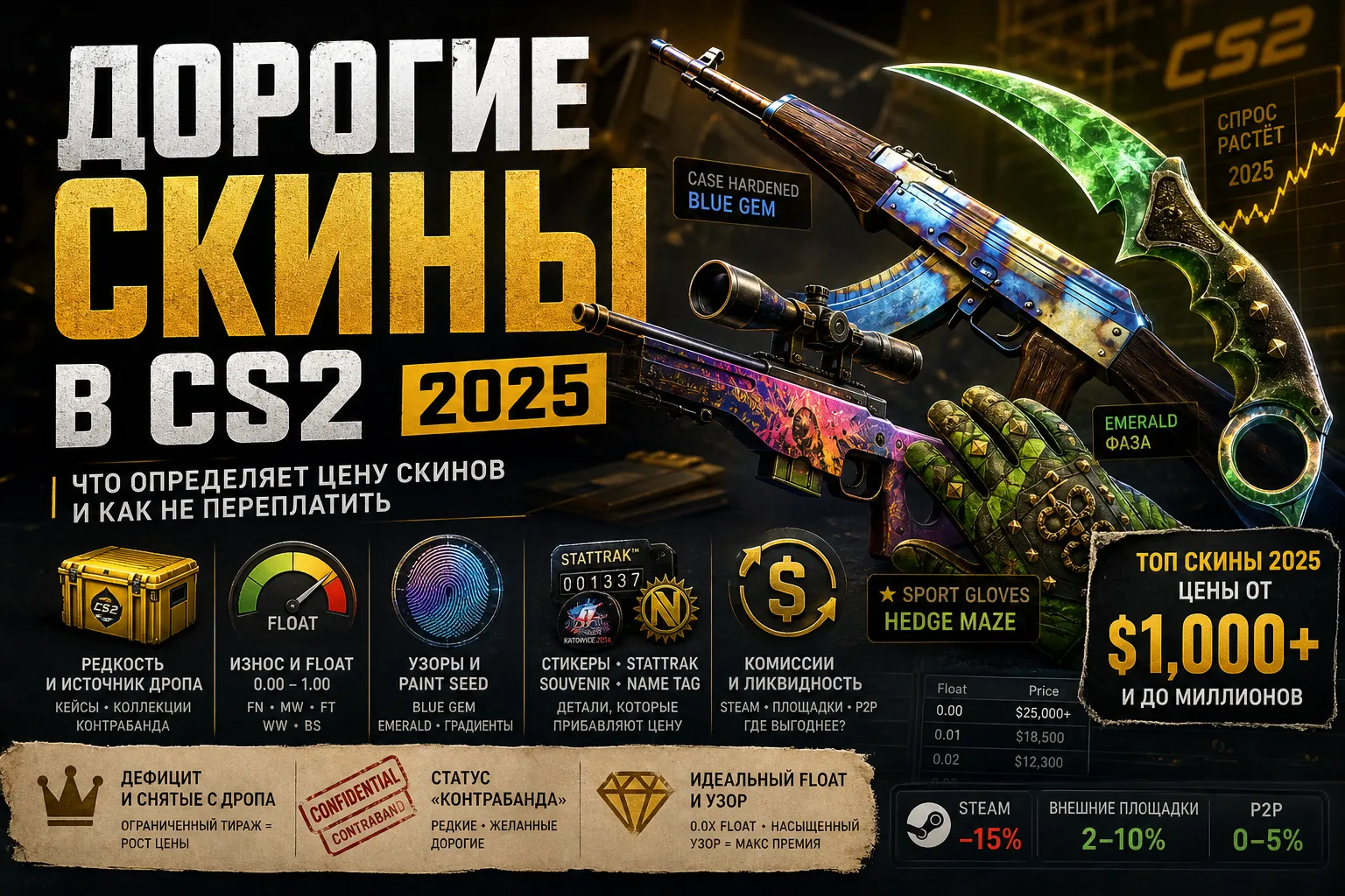 Дорогие скины в CS2 2025 года