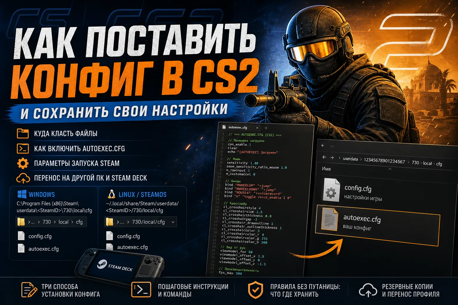 Как поставить конфиг в CS2 и сохранить свои настройки