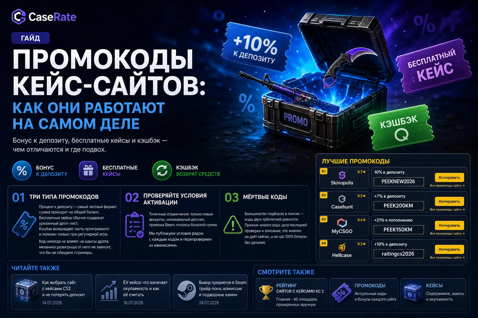 Промокоды кейс-сайтов: как они работают на самом деле